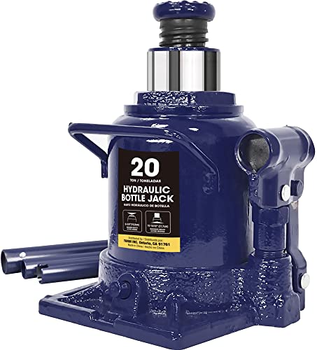 BIG RED 20 Ton (40,000 LBs) Torin Hydraulic Stubby Low Profile Car Bottle Jack for Auto Repair and House Lift, Blue, AT92007AU