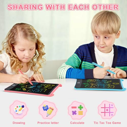 LCD Writing Tablet, 2 Pack Toddler Kids Toys Doodle Board, Colorful Drawing Pad Drawing Board, 8.5 Inch Doodle Pad Drawing Tablet, Educational Toys Christmas Birthday Gifts for Girls Boys Age 3-8