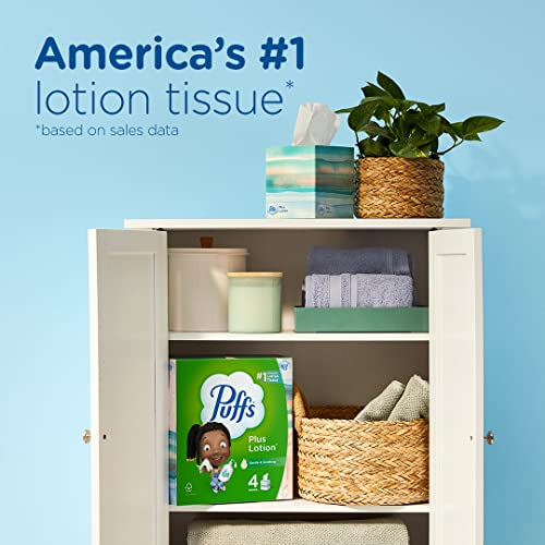 Puffs Plus Lotion Facial Tissues, 8 Family Boxes, 124 Facial Tissues per Box (Packaging May Vary)