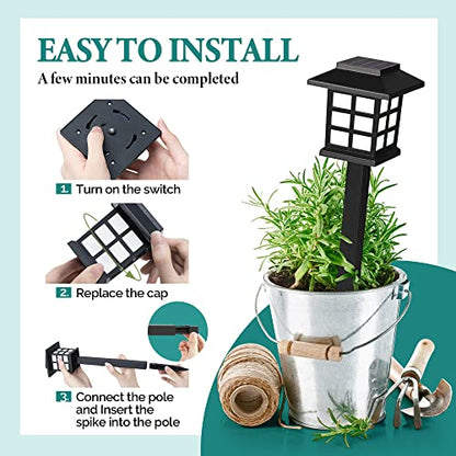 GIGALUMI Solar Outdoor Lights,12 Pack LED Solar Lights Outdoor Waterproof, Solar Walkway Lights Maintain 10 Hours of Lighting for Your Garden, Landscape, Path, Yard, Patio, Driveway