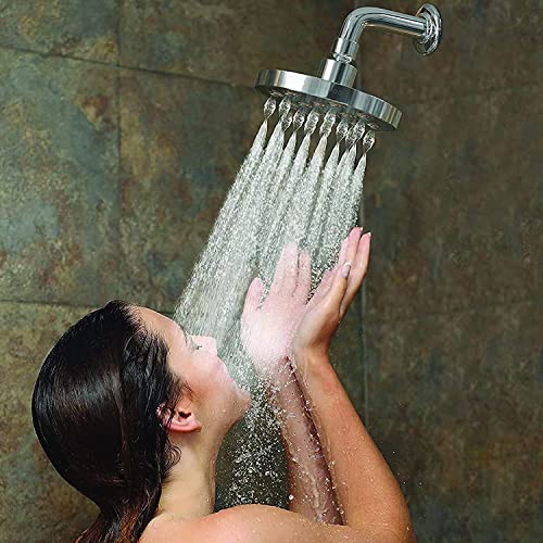 SparkPod Power Rain Shower Head - Emulates a Rainstorm - High Pressure Rainfall - Easy 1-Min Install - Luxury Polished Chrome - 1.8GPM Flow Rate - Modern Look - High Pressure Rain Shower Head