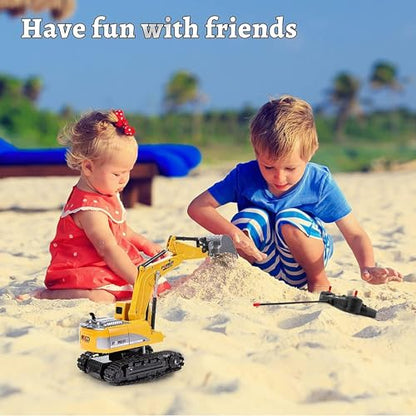 Remote Control Digger,Toy Digger Remote Control Digger Excavator Toys,Engineering Sand Digger Construction Vehicle Toy RC Excavator Toy Cars for Kids