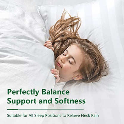COZSINOOR Hotel Grade Queen Size Cooling Bed Pillows: Set of 2, Down Alternative Microfiber Fill - Specially Designed for Side, Back & Stomach Sleepers, Providing Breathable and Skin-Friendly Comfort