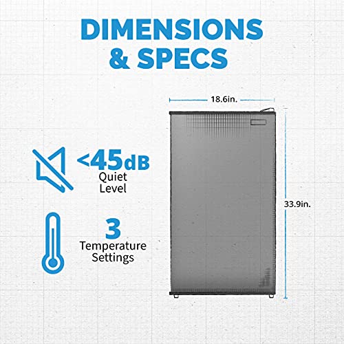 NewAir 3.3 Cu. Ft. Compact Mini Refrigerator with Freezer, Can Dispenser and Energy Star, Perfect for Dorm Rooms, Bedrooms, Home Offices, and RV Vans