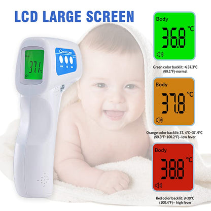 Berrcom Non Contact Infrared Forehead Thermometer JXB-178 Baby Fever Check Thermometer 3 in 1 Contactless for Kids Infant Adult (Batteries Not Included)