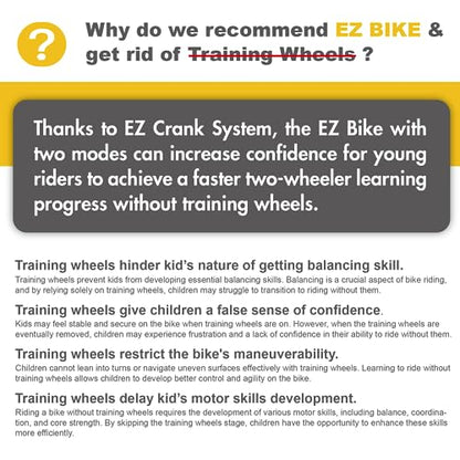Royalbaby Freestyle EZ Kids Bike, Easy Learn Balancing to Biking, 16 Inch Balance & Pedal Bicycle, Instant Assembly Boys Girls Ages 4-7 Years, 16" Yellow