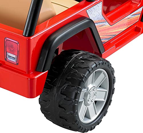 Power Wheels Jeep Wrangler Ride-On Battery Powered Vehicle With Charger & Storage Area For Preschool Kids Ages 3+ Years, Seats 2, Red