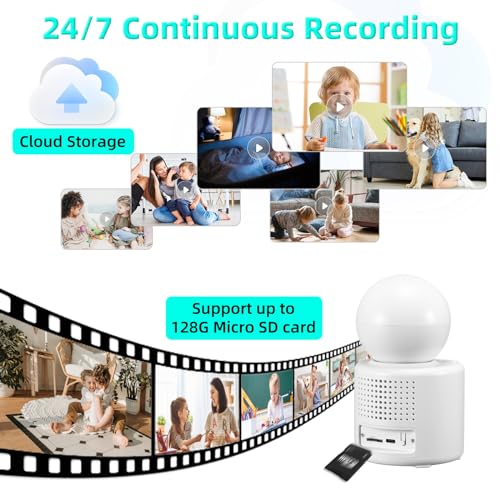 oneware Video Call Security Camera Indoor, Nanny Camera Baby Monitor Pet Camera,Two-Way Video,One-Touch Call,360-Degree View WiFi Camera for Home Security, Motion Tracking, IR Night Vision