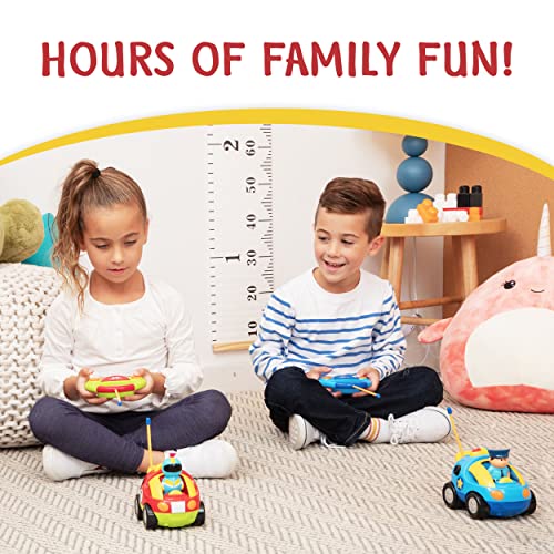 PREXTEX Toddler Remote Control Car, 2pk - Two Cartoon RC Cars: Police & Race Car - Toddler Toys - Gift Toys for 3+ Year Old Boys, 3 Year Old Boy Toys, Car Toys for 3 Year Old Boys
