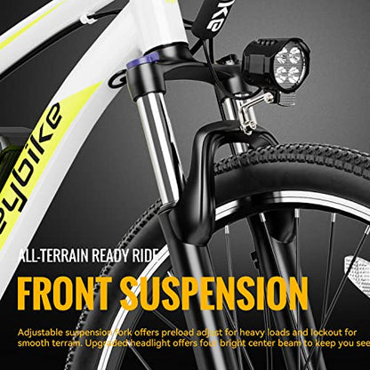 Heybike Race Max Electric Bike for Adults with 500W Motor, 22mph Max Speed, 600WH Removable Battery Ebike, 27.5" Electric Mountain Bike with 7-Speed and Front Suspension