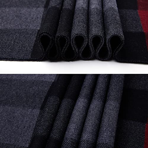 LanHong Men Winter Cashmere Scarf Wool Soft Warm Knitted Casual Scarves for Men