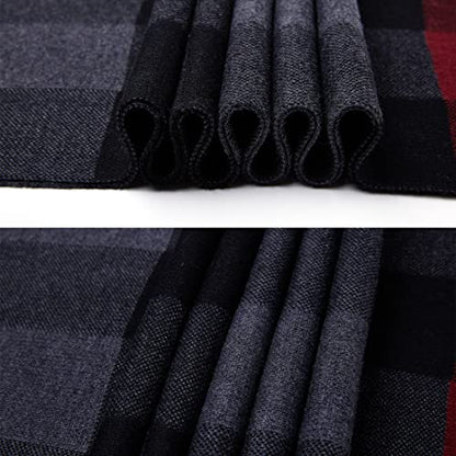 LanHong Men Winter Cashmere Scarf Wool Soft Warm Knitted Casual Scarves for Men