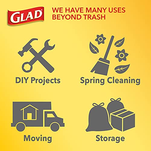 GLAD ForceFlex Tall Drawstring Trash Bags, 13 Gallon White Trash Bags for Tall Kitchen Trash Can, Unscented Leak Protection Bags, 120 Count - Packaging May Vary