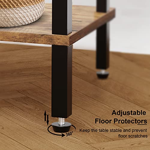 Himix End Tables Living Room Set of 2, Side Tables 2-Tier Bed Side Table/Night Stand, Living Room Furniture Bedside Tables Set for Sofa, Couch, Small Space, Bedroom, Garden, Office, Easy Assembly