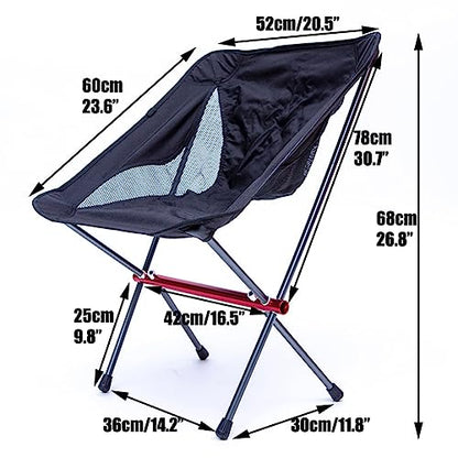 LSLANSOON All Aluminum Frame Folding Camping Chair, Compact and Portable with Carry Bag for Outdoor Hiking Fishing Backpacking (Gray)