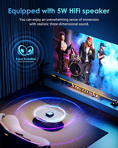 YOWHICK Projector with 5G WiFi and Bluetooth, Native 1080P Outdoor Portable Video Projector Support 4K, Home Theater Movie Projector Compatible with HDMI, USB, Laptop, iOS & Android Phone