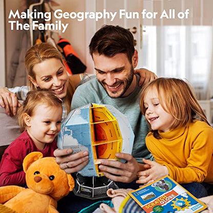 NATIONAL GEOGRAPHIC Scratchable Globe for Kids Learning - STEM Toys Earth Globe National Geographic 3D Puzzles for Kids Science Kit, Arts and Crafts for Kids Ages 8-12, Toys for Ages 8-13 Boys Girls