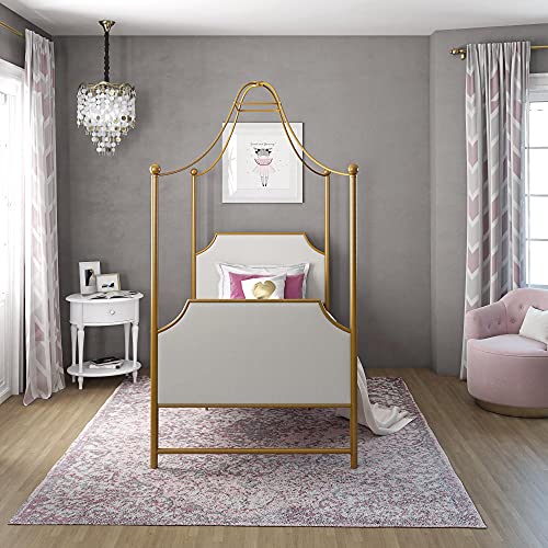Little Seeds Monarch Hill Clementine Canopy Bed, Twin Size Frame, Gold
