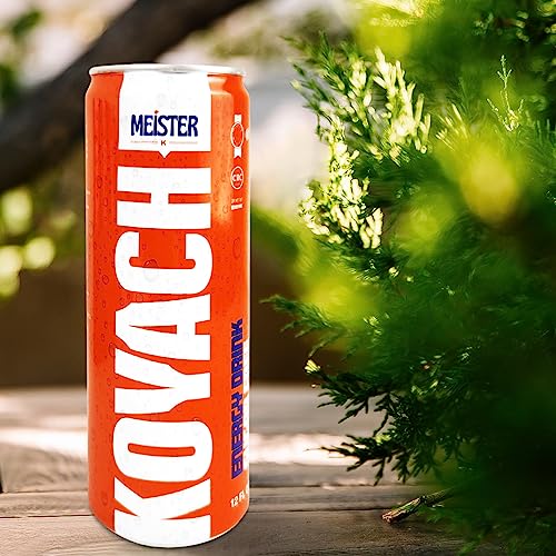 KOYACH Energy Drink, Caffeine Performance Fuel Beverage for Mental and Pre-Workout Physical Energy Boost, No Artificial Colors - 12 Fl Oz, 12 Cans (Sugar Free)