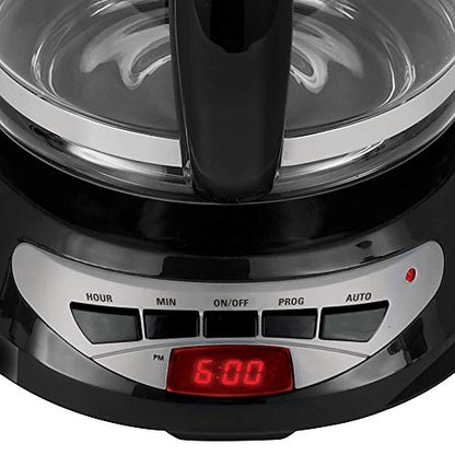 Black+Decker DCM100B 12-Cup Programmable Coffeemaker with Glass Carafe, Black