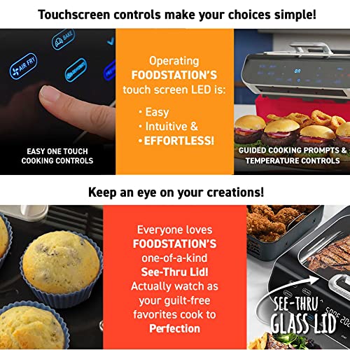 Gourmia Smokeless Indoor Grill & Air Fryer raclette grill with Smoke Extracting Technology Extra-Large Nonstick Cooking electric grill indoor Korean BBQ Style 6 Quart FoodStation™
