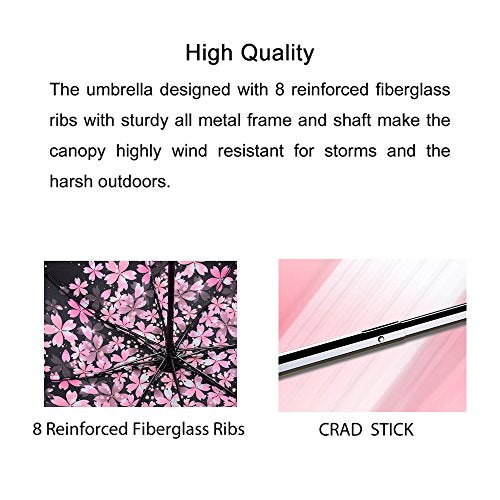 LLanxiry Umbrella Small Compact Travel Umbrellas for Rain Mini Folding Portable Windproof Umbrella for Man/Women