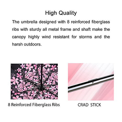 LLanxiry Umbrella Small Compact Travel Umbrellas for Rain Mini Folding Portable Windproof Umbrella for Man/Women