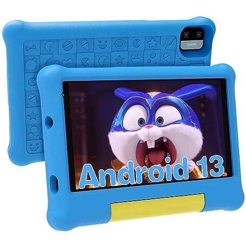 Maxsignage 7" Android 13 Kids Tablet, Ages 3-7 Tablet for Kids, Quad-Core, Shockproof Case & Stand - 32GB Storage - HD Display, 2MP Camera - Extended Battery - Parental Controls - Learning & Play