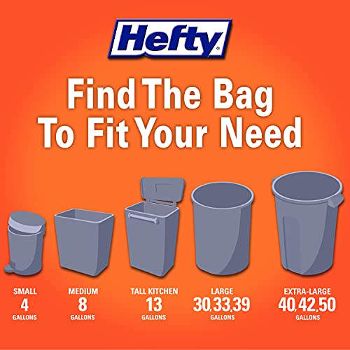Hefty Ultra Strong Recycled Materials Tall Kitchen Trash Bags, White, Clean Burst Scent, 13 Gallon, 40 Count