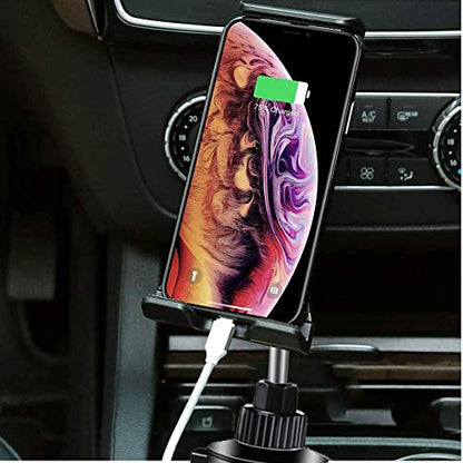 NeotrixQI Cup Holder Tablet Mount, 2-in-1 Tablet and Smartphone Adjustable Swing Cradle with Extended Cup Car Mount Holder Compatible with Apple iPad iPhone Samsung Galaxy Z Fold 3