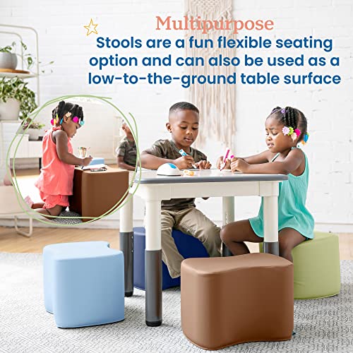 ECR4Kids SoftZone Toddler Modular Stool Set, Flexible Seating, Earthtone, 6-Piece
