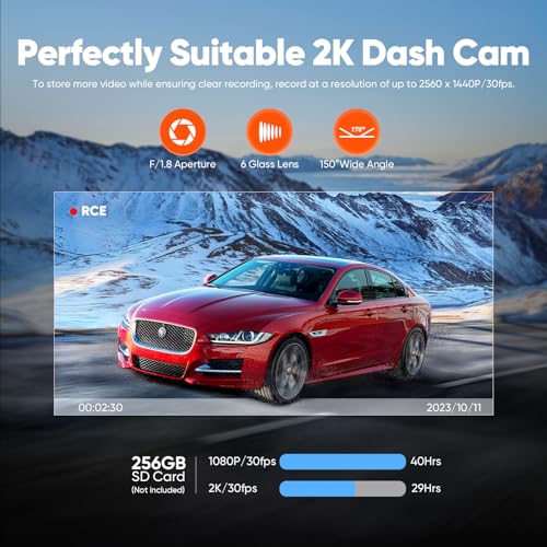 LINGDU D100 Smart Dash Cam Front for Cars, 2.5K Dash Cam with WiFi GPS, Car Camera with 0.96" LCD Display, Voice Control, Night Vision, WDR, Parking Mode, Loop Recording, G-Sensor, 150° Wide Angle