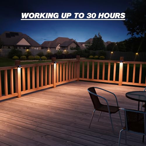 Aulanto Solar Fence Lights 4 Pack, 60 Lumen Warm White and Cool White, Solar Lights Outdoor IP67 Waterproof for Fence, Outdoor Lighting Decor for Backyard,Garden,Fence,Wall,Deck Railing,Stairs.