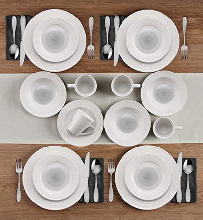 Pfaltzgraff Annie 16 Piece Dinnerware Set, Service for 4, Gray