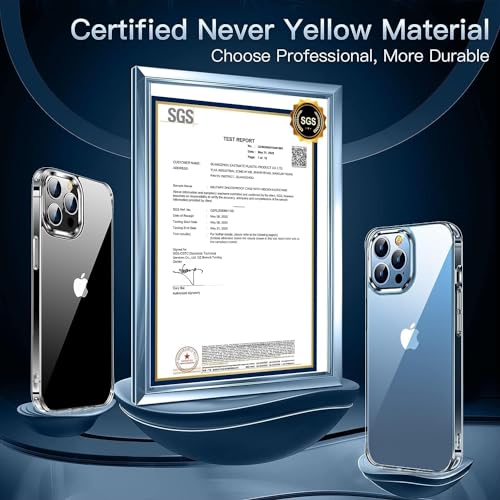 AEDILYS Shockproof for iPhone 13 pro Case,[ Non-Yellowing][15FT Military Grade Drop Protection] [Scratch-Resistant], Slim Non-Slip iPhone 13 pro Phone Case, 6.1'' Transparent