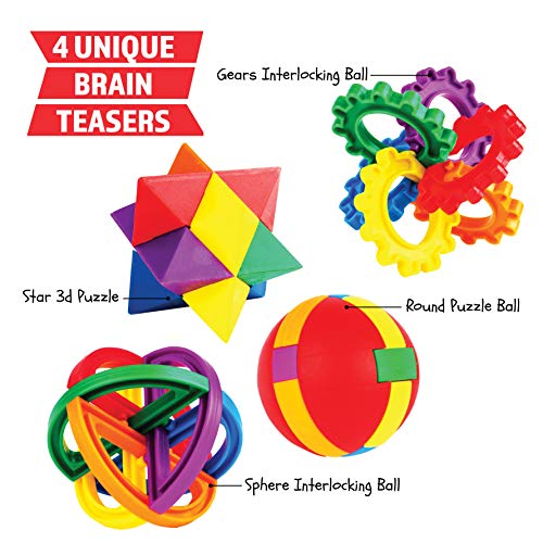 Neliblu Party Favors for Kids, 12 Pack (8.82 x 6.69 x 2.91) Fun Puzzle Balls - Goody Bag Fillers-Treasure Box Prizes for Classroom,Fidget Brain Teaser Puzzles Clear Instructional Videos Included