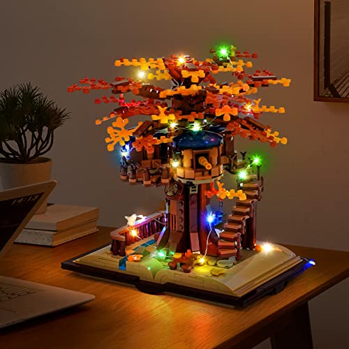 Mibido Ideas Tree House Building Kit with Led Lights, Build-and-Display Model Home or Office Decor for Adults Creative Forest Toy Gift for Kids Aged 12+, New 2023 (1008 Pieces)