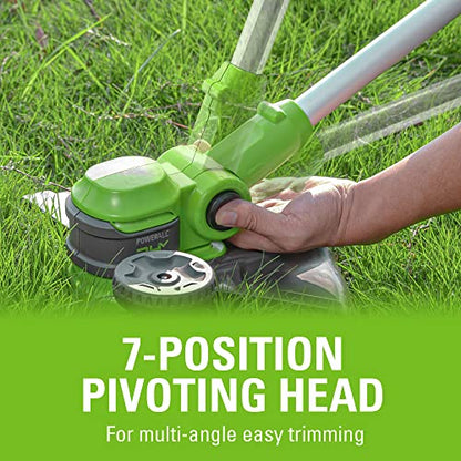 Greenworks 24V 12-Inch Cordless String Trimmer/Edger (Gen 2), 2.0Ah USB Battery and Charger Included