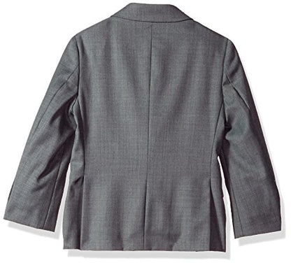 Isaac Mizrahi Boys' Little Solid 2pc Slim Fit Wool Suit, Charcoal, 5