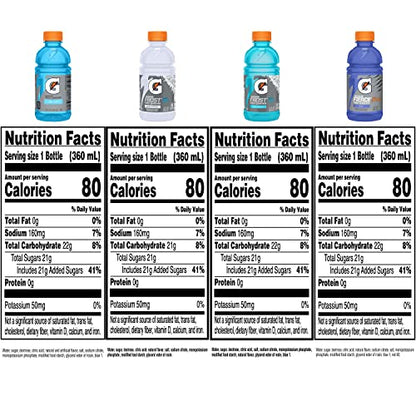 Gatorade Thirst Quencher, Frost Variety Pack 2.0, 12 Fl Oz (Pack of 24)