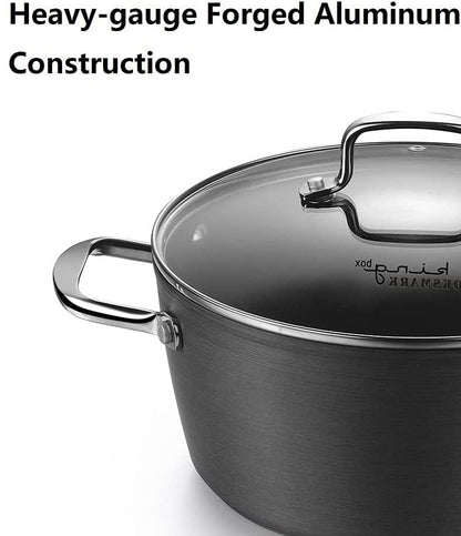 All in One Pan 10-Piece Pots and Pans Nonstick Hard-Anodized Non Toxic Cookware Set, Aluminum kitchen set pots and pans,Dishwasher Suitable, Black
