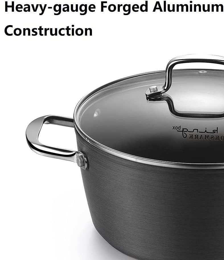 All in One Pan 10-Piece Pots and Pans Nonstick Hard-Anodized Non Toxic Cookware Set, Aluminum kitchen set pots and pans,Dishwasher Suitable, Black