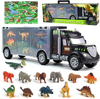 yoptote Dinosaur Toys for Kids 3-5 Kids Toys for 2 3 4 5 Year Old Children Dinosaur Toys for Boys Age 2 3 Year Old Boy Girl Car Trucks with Mat Easter Birthday Gifts Toys for 2 3 4 5 6 Year Old