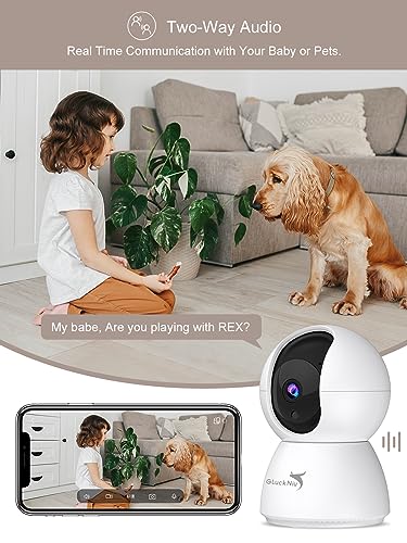Smart Baby monitor with camera and 2-Way Audio, 2K 4MP QHD Indoor Camera with Night Vision, Home Security Camera Dog Pet Monitor with App, Motion Sensor Detection WiFi Alexa Camera Smartphone