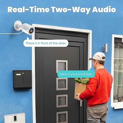 litokam 4MP Security Camera Outdoor, 2.5K Cameras for Home Security Outside with AI Motion Detection and Alarm, 2-Way Audio, Color Night Vision, Surveillance Camera 2.4GHZ WiFi, IP65