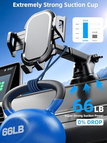 Felaladress Phone Holder Mount for Car [ Off-Road Level & Stable Hook ] Windshield Dashboard Air Vent Universal Hands-Free Automobile Mounts Cell Phone Holder Fit for iPhone Smartphones