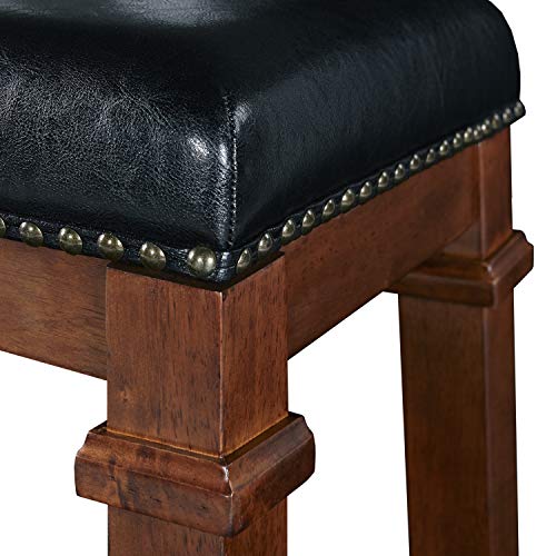 Linon Kennedy Backless PU Counter Stool, Black