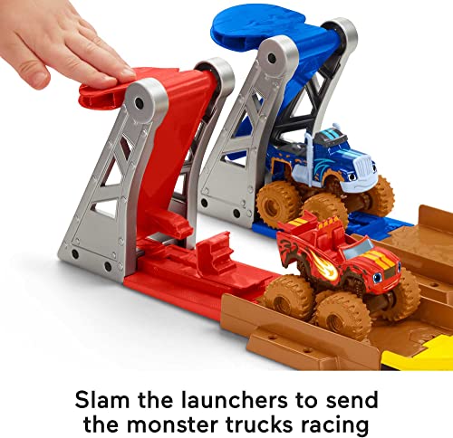 Fisher-Price Blaze and the Monster Machines Toy Cars Playset, Mud Pit Race Track with Blaze & Crusher Plus Slime for Ages 3+ Years