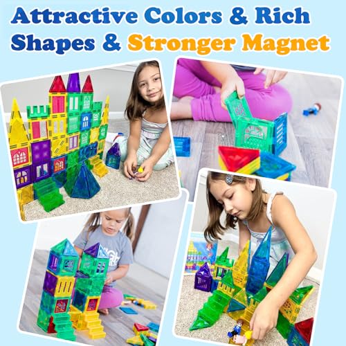 110pcs Magnetic Tiles Mermaid Toys for Girls Princess Building STEM Toys Buildable Castle Toy Magnetic Blocks Birthday Gifts & Toys for 3 4 5 6 7 8+ Year Old for Kids
