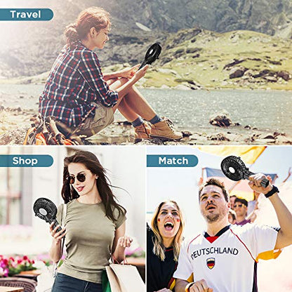 EasyAcc Mini Handheld Fan, Portable Fan Small USB Desk Fan Personal Hand Fan 3 Speed 10H Working Hours Rechargeable Battery Cooling Folding Fan for Travel Outdoor Office Household